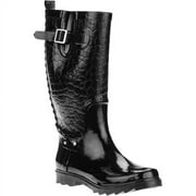 Women's Metal Buckle Crocodile Rain Boots