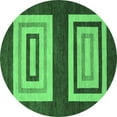 thumbnail image 1 of Ahgly Company Indoor Round Abstract Emerald Green Modern Area Rugs, 4' Round, 1 of 4