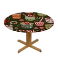 thumbnail image 3 of WYYP Small Round Tablecloth, Christmas Elastic Edge Design Dacron tablecloth, Holiday home mug decor for friendly and festive, Fits Round Table Diameter, For Dining Room, 3 of 7