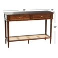 thumbnail image 2 of Creative Co-Op Maxwelton Solid Wood Console Table with 2 Drawers and Woven Cane Storage Shelf, Dark Chestnut and Natural, 2 of 10