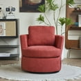 thumbnail image 3 of Swivel Barrel Chair, 360 Degree Swivel Chenille Round Accent Sofa, 31.9" W Comfy Club Chair, Modern Swivel Cozy Leisure Arm Chair for Bedroom Living Room Lounge Hotel, Red, 3 of 7