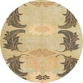 thumbnail image 1 of Ahgly Company Machine Washable Indoor Round Abstract Bronze Brown Area Rugs, 7' Round, 1 of 7