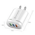 thumbnail image 1 of Enchufe de EE. UU. Cargador USB de 3 puertos QC3.0 Adaptador de carga rápida para teléfono de pared (Blanco) Ehuebsd Para estrenar, 1 of 6