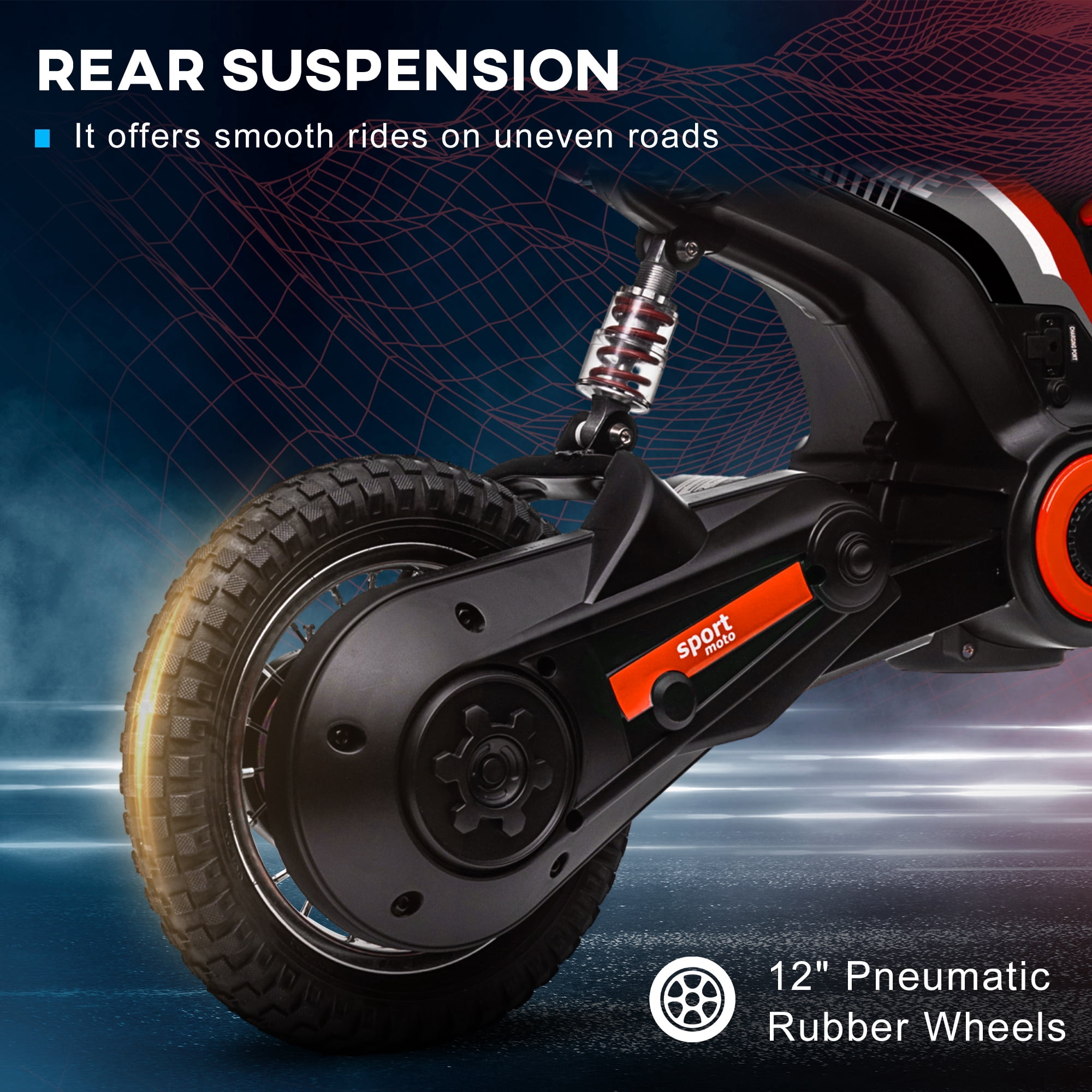 Aosom 24V 350W Electric Dirt Bike, up to 15 MPH w/ Twist Grip, Red