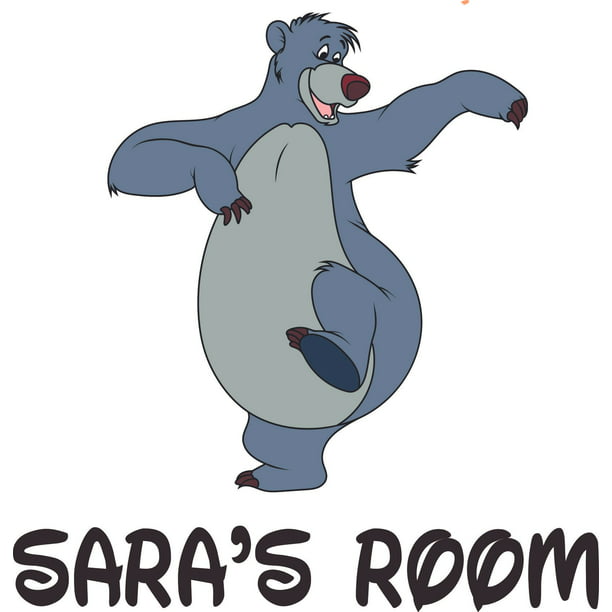Baloo Bear Cute Cartoon Customized Wall Decal - Custom Vinyl Wall Art -  Personalized Name - Baby Girls Boys Kids Bedroom Wall Decal Room Decor Wall  Stickers Decoration Size (20x20 inch) 