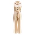 thumbnail image 4 of LEKWK Wide Leg Trousers Women Slim Fit Sleeveless Jumpsuit Wide Leg Dress Pants Belted Waist Business Pants for Women Elegant Office Work Pants Outfits, 4 of 6