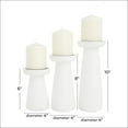thumbnail image 3 of CosmoLiving by Cosmopolitan 3 Candle White Mango Wood Pillar Candle Holder, Set of 3, 3 of 7