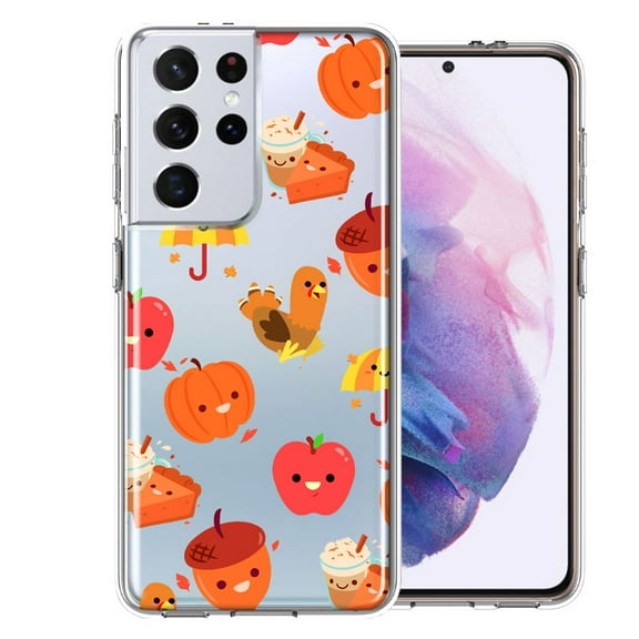 MUNDAZE For Samsung Galaxy S21 Ultra Thanksgiving Autumn Fall Design Double Layer Phone Case Cover