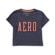 thumbnail image 2 of Aeropostale - Camiseta con adornos cuadrados para mujer, azul, extragrande Aeropostale Camiseta adornada, 2 of 2
