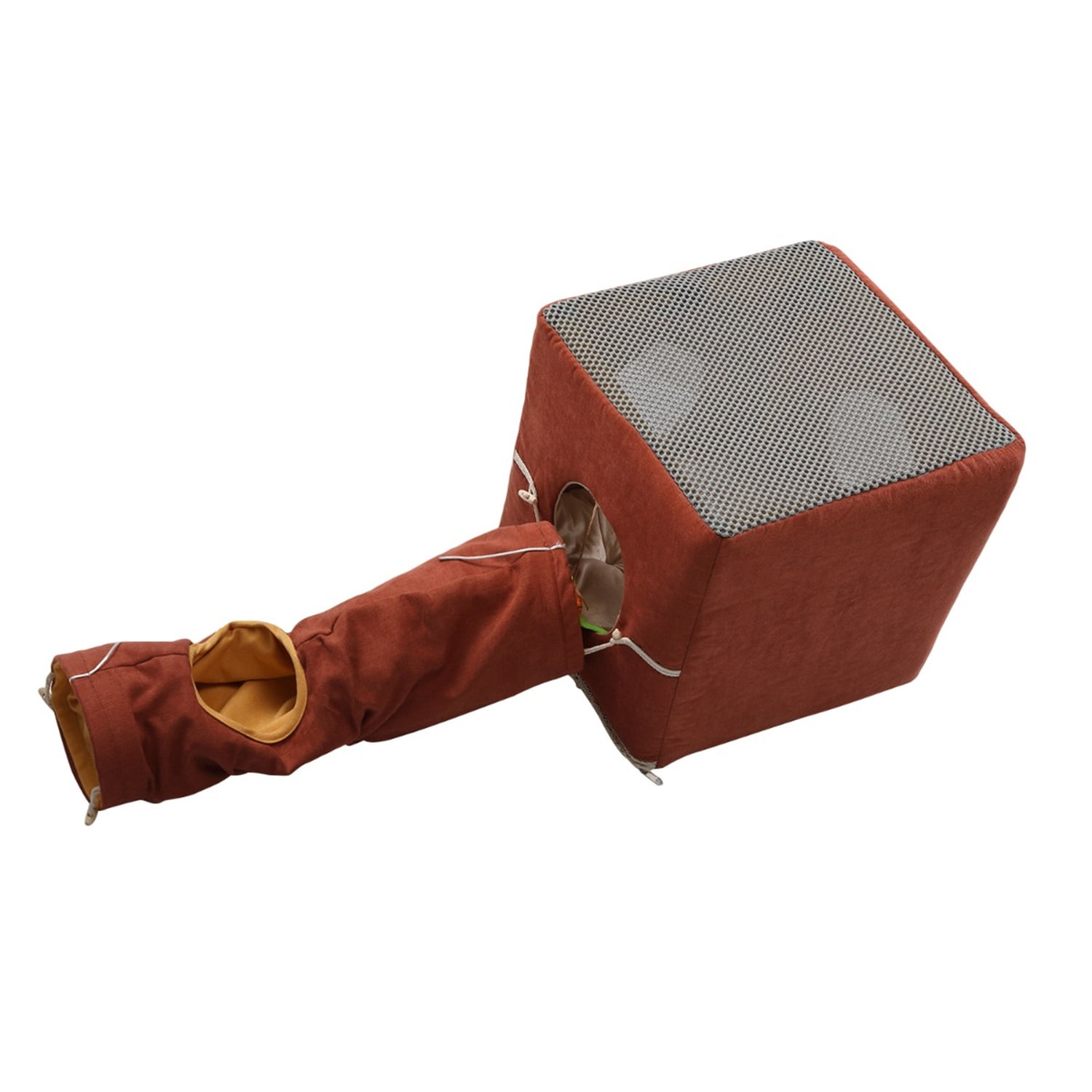 Pefilos 19" Cat Tunnel Toys for Indoor, Collapsible Cat Cube, Kitty City Cat Bed House, Play Kennel, Brown Pefilos 19" Cat Tunnel Toys for Indoor, Collapsible Cat Cube, Kitty City Cat Bed House, Play Kennel, Brown