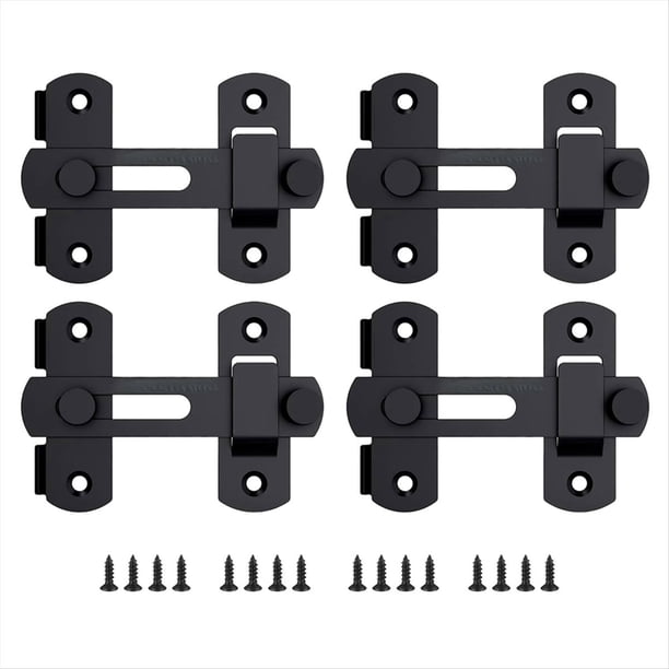 4 Cerraduras de Seguridad Resistentes con Abatible de 180 Grados para Baño, Puerta de Jardín, Puerta de y Puerta Corrediza.
