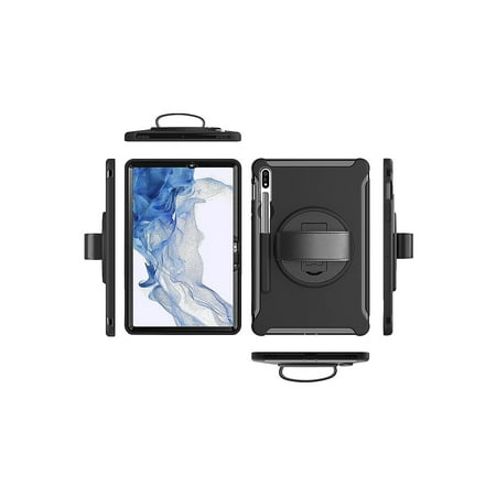 SaharaCase - PROTECTION Hand Strap Series Case for Samsung Galaxy Tab S8 - Black