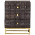 thumbnail image 2 of Mueble de cama VidaXL de madera de mango negro con detalles en latón, 2 of 9