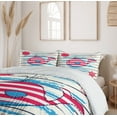 thumbnail image 6 of Ambesonne Cartoon Duvet Cover Sets, Fish Sailor Marine Sea, 2-King, Cream Red Blue, 6 of 7