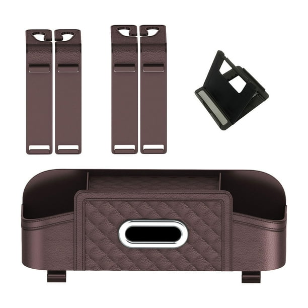 Organizador para asiento trasero de coche, caja de almacenamiento, resistente al agua, duradero, para colgar en el reposacabezas del asiento trasero. Caqui oscuro