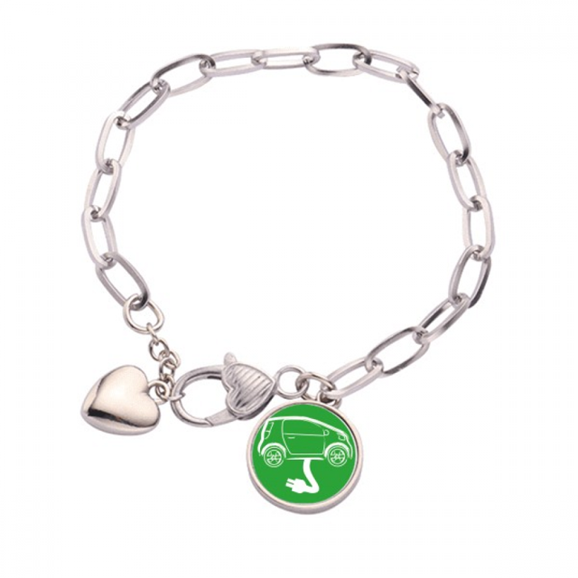 La línea de vehículos de enchufe de energía proteger ambiente Pulsera de cadena de corazón joyería encanto moda