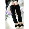 thumbnail image 3 of Htwon Women Leg Warmers Crochet Knit Ribbed Knee High Long Solid Winter Wool Boot Sock, 3 of 8