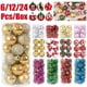 thumbnail image 2 of 6/12/24 piezas de bolas navideñas rojas doradas para colgar en el árbol de Navidad, bolas grandes para decoración del hogar, decoraciones para fiestas navideñas, 2 of 5