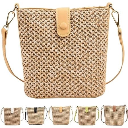 Crossbody Bags for Women  Straw Bags  Summer Beach Vintage Cute Small Shoulder Bag is Easy to Match Outfits to Add Vintage Polish to Your Looks  Yellow