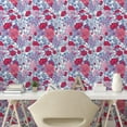 thumbnail image 2 of Ambesonne Retro Peel & Stick Wallpaper for Home, Roses Peonies Poppies Plot, 13"x72", Dark Pink Sea Blue, 2 of 5