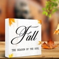 thumbnail image 6 of Zomyto 5"x5" Farmhouse Autumn Decor Wood Block Signs,Fall the Season of the Soul Wooden Box Sign,Rustic Fall Decor, 6 of 8