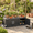 Black, 3 doors, variant on HDPE Outdoor Storage Cabinet with Waterproof UV-Resistant, Small Garden Storage Box with 2 Doors, for Patio, Pool, Gray