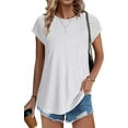 thumbnail image 2 of YATELLE Womens Tops Short Sleeve Shirts Blouses for Women Dressy Casual Cap Sleeve Tops with Curved Hem, 2 of 4