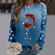 thumbnail image 2 of Gibobby Sudaderas navideñas Moda para mujer Navidad Estampado Sudadera Cuello redondo Ajuste Tops Casual Manga larga Camisas de entrenamiento Blusa suelta(Azul,G), 2 of 5