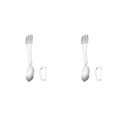 thumbnail image 3 of Inteprter Spork de acero inoxidable 5 en 1 cuchillo abrebotellas fruta vajilla utensilios de cocina cubiertos para acampar al aire libre plata Plata 2piezas, 3 of 6