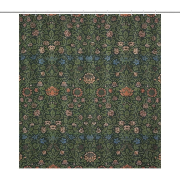 Victorian William Morris Original Design Vintage Shower Curtain Furniture Bathroom Fabric Decorations Washable Shower Curtain with Hooks