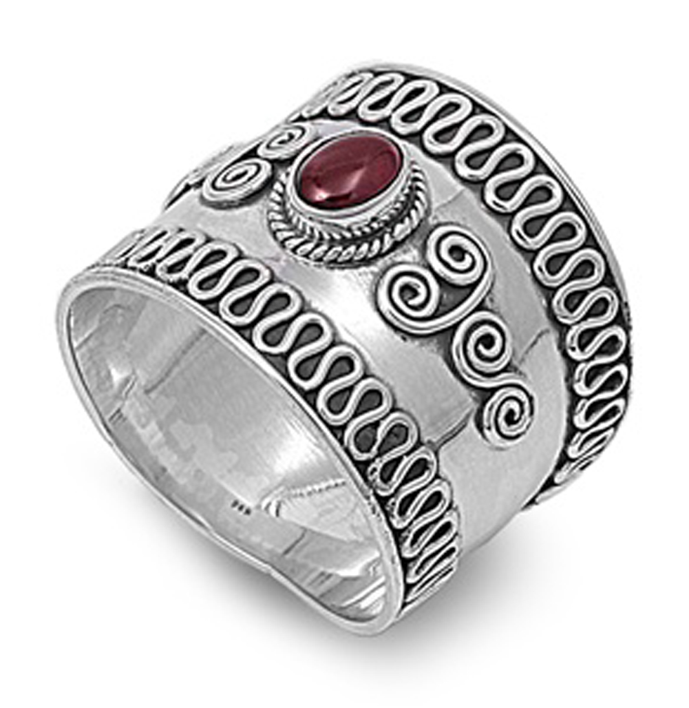 CHOOSE YOUR COLOR Sterling Silver Bali Ring