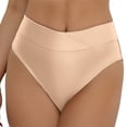 thumbnail image 2 of Conairie Women Bikini Bottoms High Cut Full Coverage Swimsuit Solid Color Ruched Scrunch Swimsuit Bottom Rose Gold M, 2 of 4