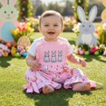 thumbnail image 6 of UACY Toddler Baby Girl Bell Bottom Romper Easter Overalls Sleeveless Bunny Flare Jumpsuit Infant Summer Clothes, 6 of 8