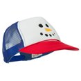 thumbnail image 5 of Snowman Face Embroidered Foam Mesh Cap - Red White Royal OSFM, 5 of 5