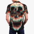 thumbnail image 4 of Balery Glitch Screaming Skull Printed Men’s Short Sleeve Polo Shirt, Midweight Men's Shirt,Golf Polo shirts -XX-Large, 4 of 9
