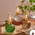 thumbnail image 5 of Vintage Style Oil Lamp with Glass Candle Holder, Retro Glass Clear Kerosene Lamp Lantern, Clear Hurricane Oil Lamps for Table Centerpiece, Wedding Decor, Elegant Retro Design (White), 5 of 6