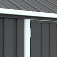thumbnail image 4 of Canddidliike 8' x 6' Metal Garden Storage Shed, Extra Large Outdoor Tool Storage House w/ Doors, Window and Air Vents, Dark Gray, 4 of 11