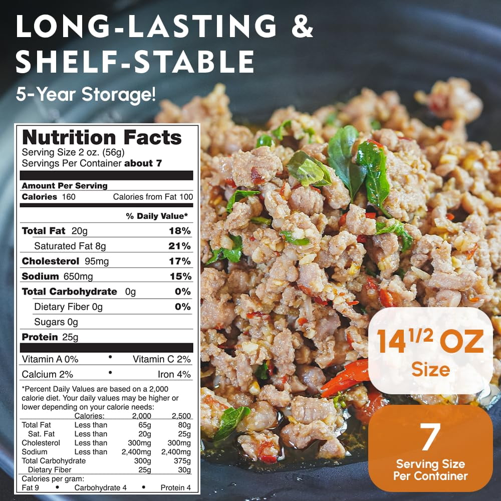 (Pack of 12) Werling & Sons Canned Heat & Eat Pork Sausage 14.5 Oz Fully Cooked Ready to Eat Canned Meat Long Shelf Life Great for Emergency Food Storage, Camping, Quick & Easy Meals Canned Food