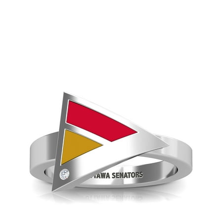 Ottawa Senators Ring - Ottawa Senators - Ottawa Senators Engraved Diamond Geometric Ring in Red and Gold