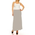 thumbnail image 4 of Moa Collection Women's Plus Size Casual Solid High Waisted A -line Maxi Skirt with an elastic Waistband, 4 of 6