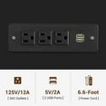 thumbnail image 3 of Nightstand with Drawer & 3 Outlets&2 USB Ports for Bedroom, Modern Bedside Table Storage Cabinet for Living Room, Black, 3 of 7