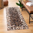 thumbnail image 2 of SAFAVIEH Studio Leather Kirsteen Checkered Area Rug, Beige/Brown, 4' x 6', 2 of 7