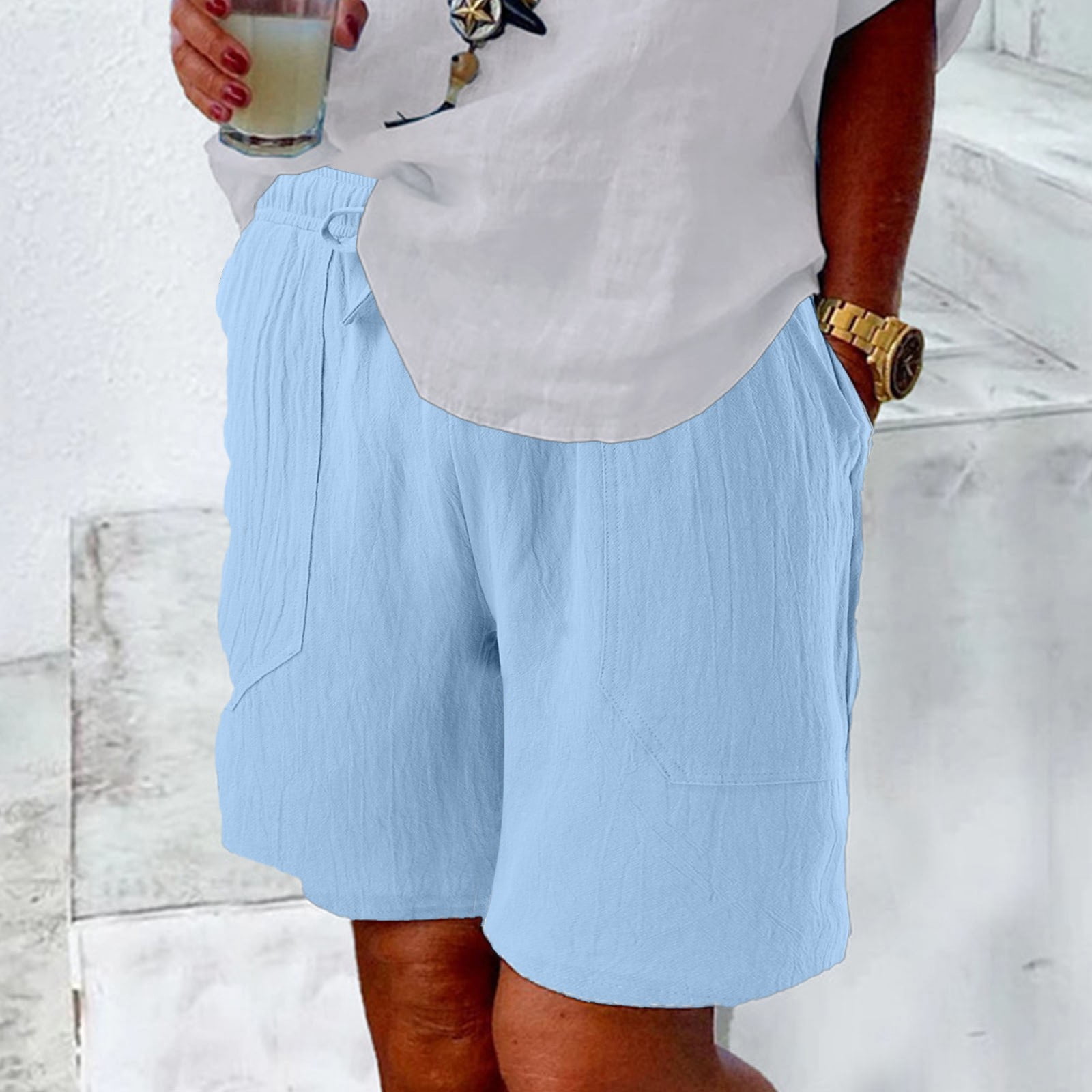 Blue dress shorts discount