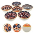 thumbnail image 3 of PENGXIANG 1 Set Bohemia Style Creative Printed Ceramic Bowl And Bamboo Chopsticks Home Tableware, 3 of 6
