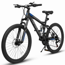 24 Inch Mountain Bike for Teenagers, High Carbon Steel Frame, Dual Full Suspension Mountain Bike, Mountain Tire, 21 Speed Mens Womens Outdoor Cycling, Birthday Gifts
