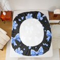 thumbnail image 4 of Manfei Cute Blue Bow Knot Fitted Sheet Full,Kawaii Bowknot Loves Bed Set,3 Pieces,1 Fitted Sheet and 2 Pillowcases, 4 of 6