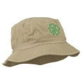 thumbnail image 5 of Saint Patrick's Four Leaf Clover Embroidered Bucket Hat - Khaki OSFM, 5 of 5