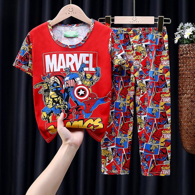 Ensemble de Pyjamas à Manches Courtes pour Garçons Enfants avec Imprimé Dessin Animé