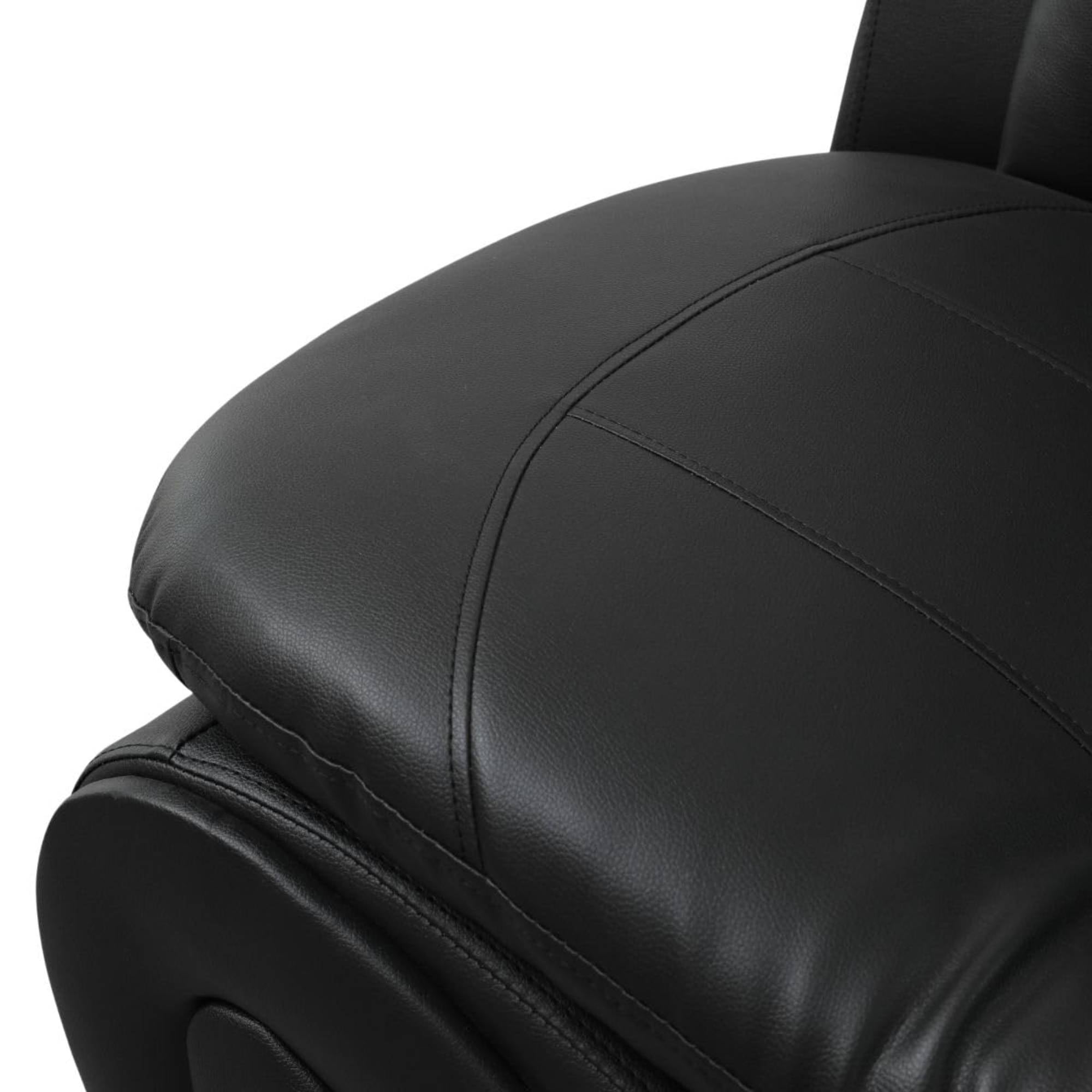 Trumanpick Leather 3 Seat Sofa Chair, Modern Comfy Sofa Couch for Living Room Furniture, Black