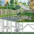 thumbnail image 3 of 10 x 13FT Large Metal Chicken Coop with Waterproof Cover, Walk-in Metal Poultry Cage Spire Shaped Chicken Coop Run, Chicken Run with Anti-UV Cover for Outdoor Backyard Farm, 3 of 9